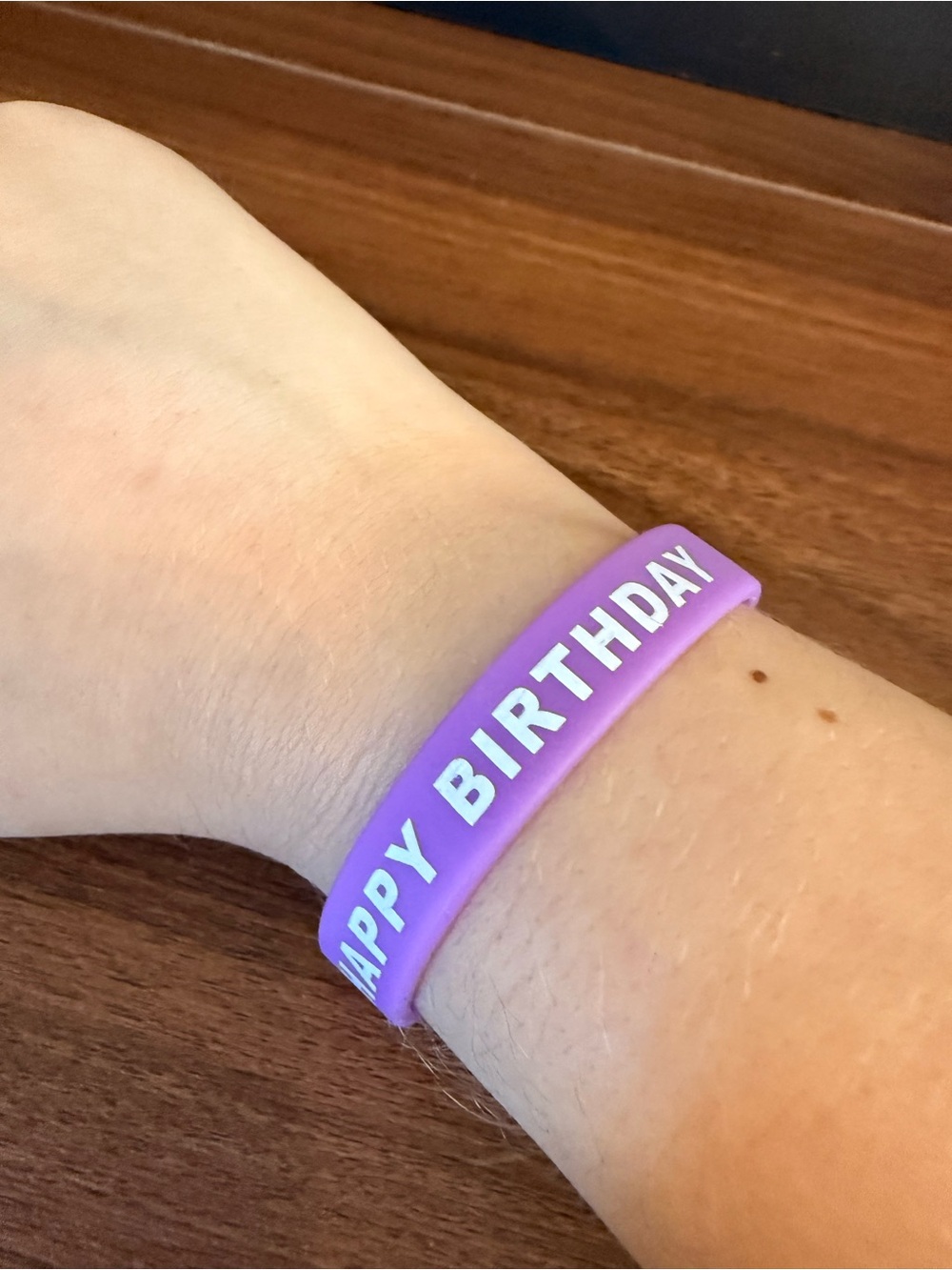 Purple "Happy Birthday" Silicone Wristband - Party Favor